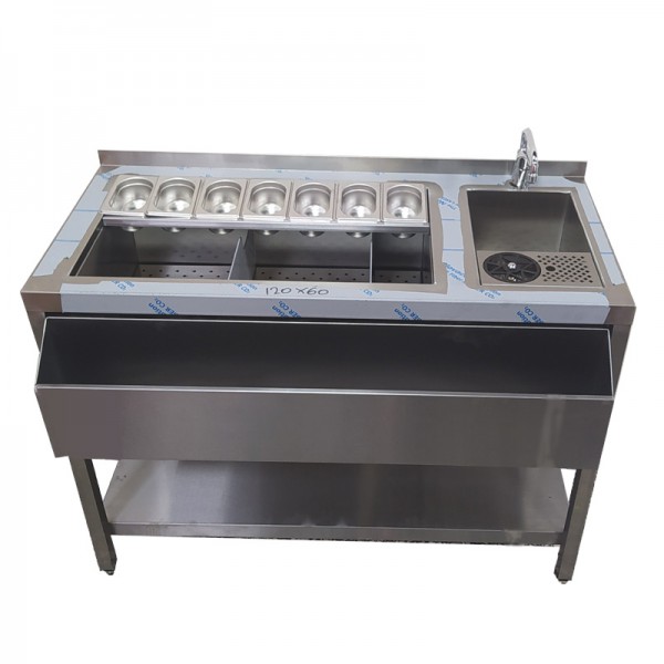 Bar Station με γούρνα και rinser 120x60x86